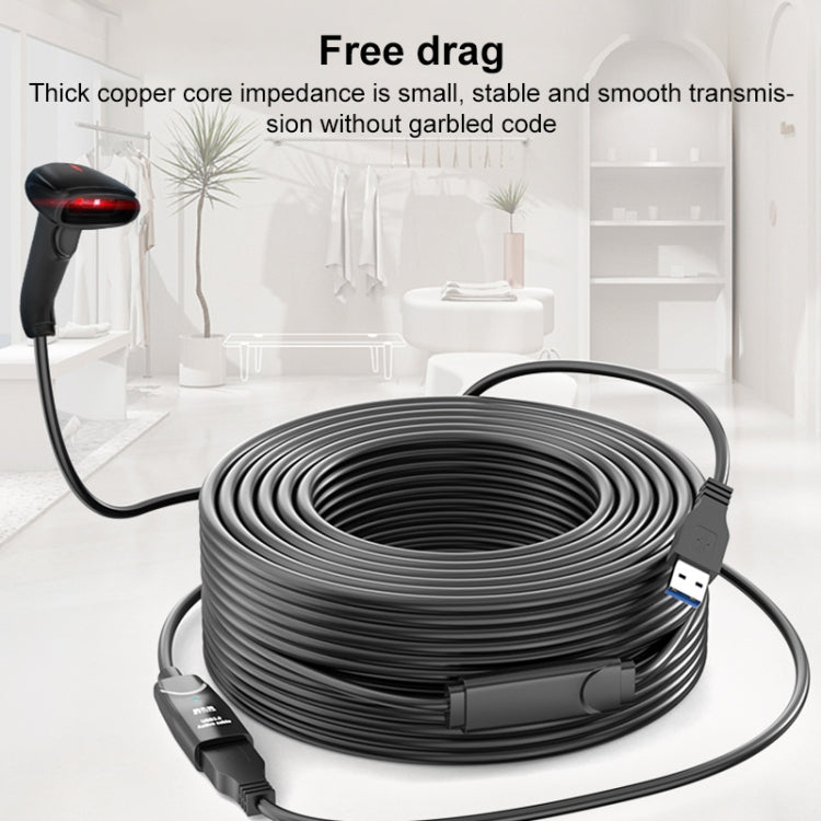 Rynx | D.Y.TECH USB 3.0 Male To Female Extension Cable Double Shielded Chip Data Cable, Length: 15m