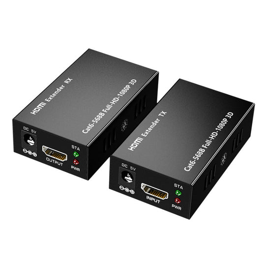 Rynx | 1 Pair HW-YD60 HDMI Extender 1080P Signal Booster, Effective Range: 60m, EU Plug (Black)