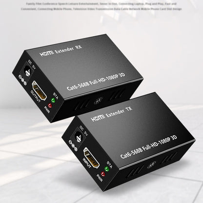 Rynx | 1 Pair HW-YD60 HDMI Extender 1080P Signal Booster, Effective Range: 60m, EU Plug (Black)