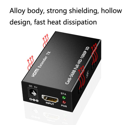 Rynx | 1 Pair HW-YD60 HDMI Extender 1080P Signal Booster, Effective Range: 60m, EU Plug (Black)