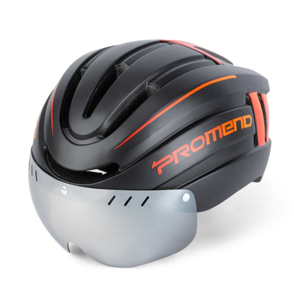 Rynx | PROMEND TK-12H15 Mountain Bike USB Magnetic Goggles Helmet With Warning Light, Size: L(Black Red)