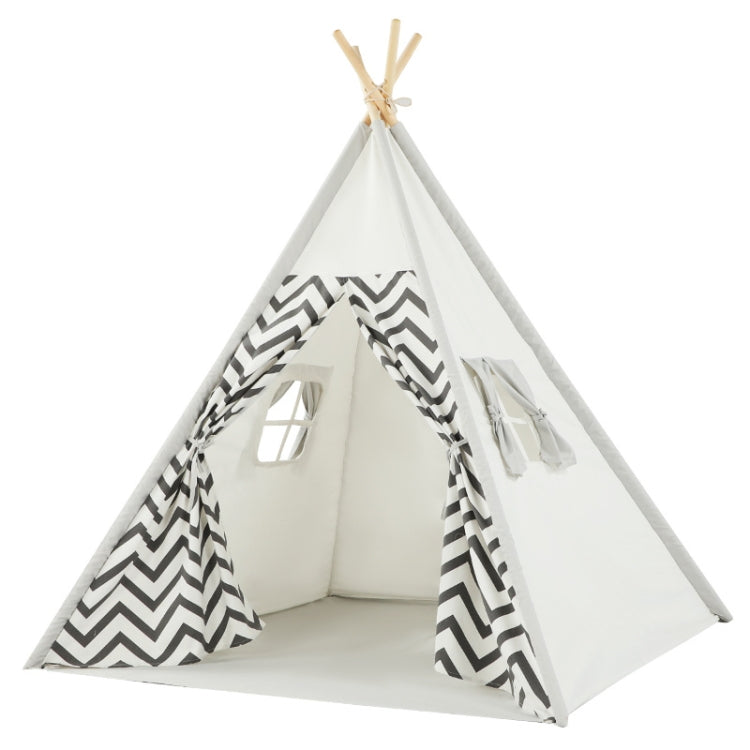 Rynx | Indian Children Tent Cotton Cloth Indoor Play House Parent-Child Doll House(Wavy Pattern)