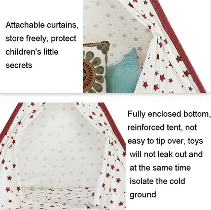 Rynx | Indian Children Tent Cotton Cloth Indoor Play House Parent-Child Doll House(Wavy Pattern)