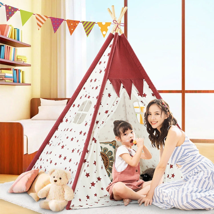 Rynx | Indian Children Tent Cotton Cloth Indoor Play House Parent-Child Doll House(Wavy Pattern)