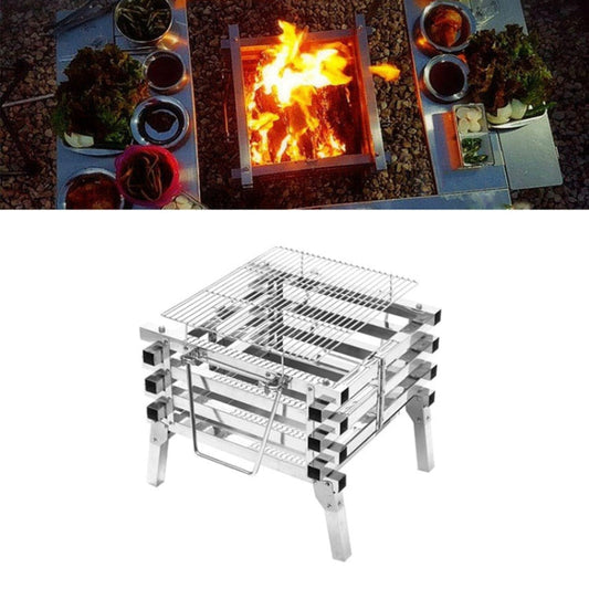 Rynx | CF-723 All Stainless Steel Camping Folding Portable Barbecue Grill Charcoal Grill Wood Stove