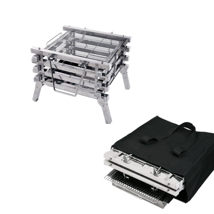Rynx | CF-723 All Stainless Steel Camping Folding Portable Barbecue Grill Charcoal Grill Wood Stove