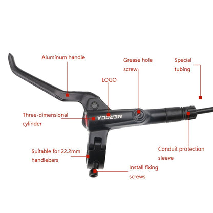 Rynx | Meroca M800 Bicycle Brake Mountain Bike Universal Bilateral Brake Oil Pressure Disc Brake, Style: Right Front 800mm