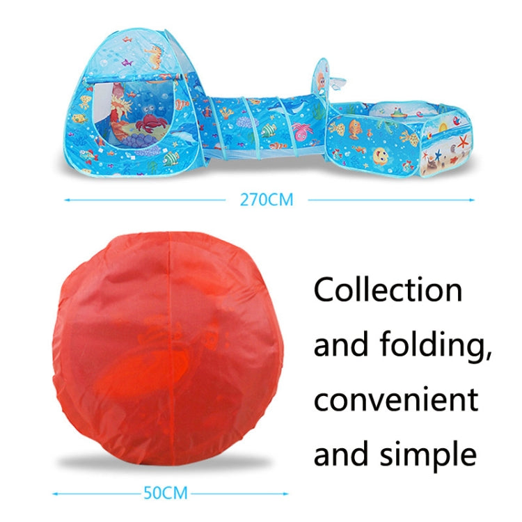 Rynx | 3 in 1 ZP01 Children Tent Play House Tunnel Foldable Shooting Ocean Ball Pool Toy(Blue Sea)