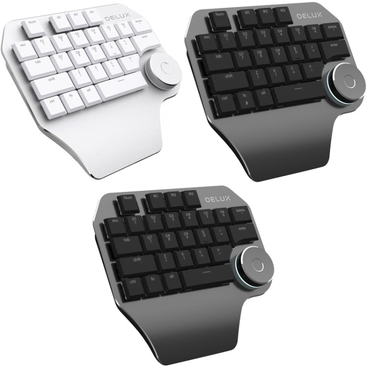Rynx | DELUX T11 29 Keys One-Hand Keyboard Shortcut Key Language Tool Flat Keyboard, Color: Black