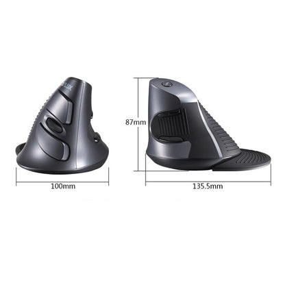 Rynx | DELUX M618 6-Button Vertical Scroll Ergonomic Wireless Mouse (Black)