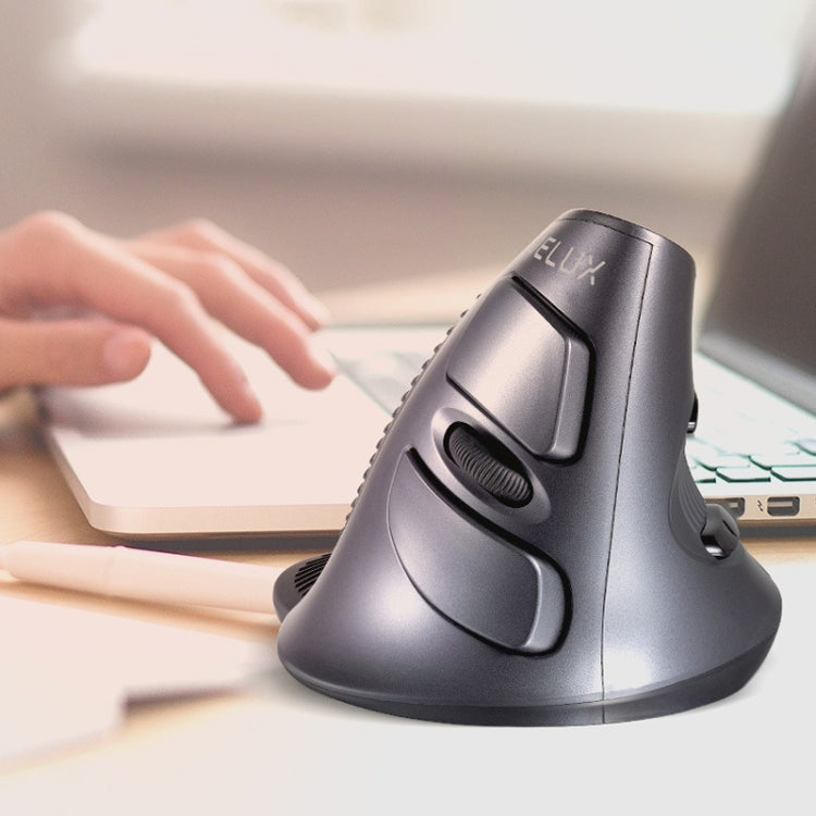 Rynx | DELUX M618 6-Button Vertical Scroll Ergonomic Wireless Mouse (Black)