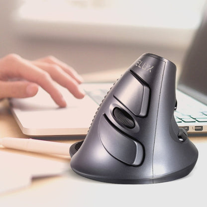 Rynx | DELUX M618 6-Button Vertical Scroll Ergonomic Wireless Mouse (Black)