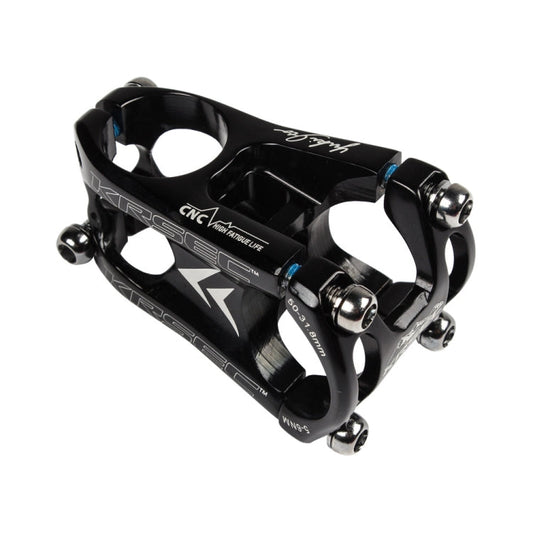 Rynx | KRSEC CNC Ultra Light Short-Handed Mountain Bike Aluminum Alloy 50mm Riser, Colour: Full Black