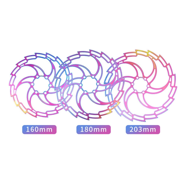 Rynx | IIIPRO Bike Disc Mountain Bike Hollow Disc Dish Six Nail Brake Pad, Style: 203mm