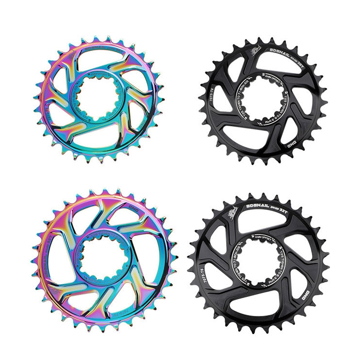 Rynx | BDSNAIL Mountain Bike Single Disk GXP Direct-Shaped Integrated Disk Positive And Negative Tooth Disc, Colour: 32T (Black)