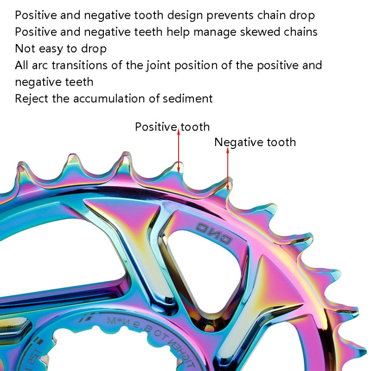 Rynx | BDSNAIL Mountain Bike Single Disk GXP Direct-Shaped Integrated Disk Positive And Negative Tooth Disc, Colour: 32T (Black)