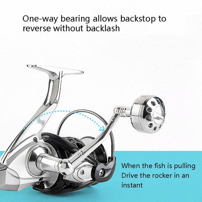 Rynx | 13-Axis Anti-Seawater Fishing Wheel Full Metal Spinning Wheel Iron Board Ship Fishing Wheel, Specification: 6000 Type