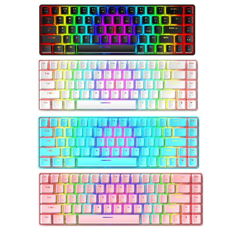Rynx | T8 68 Key Mechanical Gaming Keyboard RGB Backlit Wired Keyboard, Cable Length: 1.6m (Black Tea Shaft)