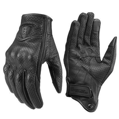 Rynx | GHOST RACING GR-ST06 Breathable Touch Screen Motorcycle Riding Leather Gloves Anti-Fall Locomotive Gloves, Size: L(Black)
