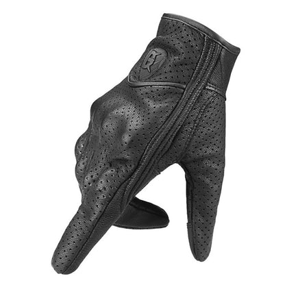 Rynx | GHOST RACING GR-ST06 Breathable Touch Screen Motorcycle Riding Leather Gloves Anti-Fall Locomotive Gloves, Size: L(Black)