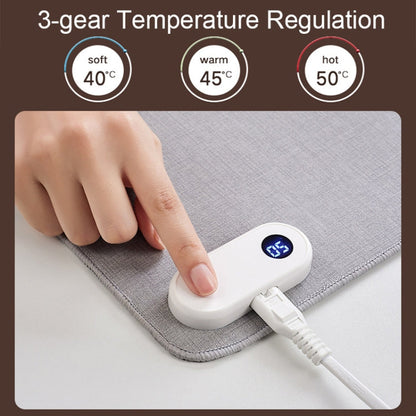 Rynx | Intelligent digital display timing heating mouse pad office desktop electric heating mat, CN plug, Style: Black 80x33cm