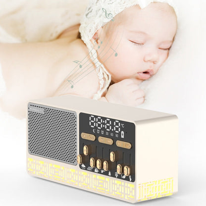 RYNX | Manovo V1 Desktop White Noise Sleep Aid Speaker Home Alarm Clock Bluetooth Speaker(Gold)