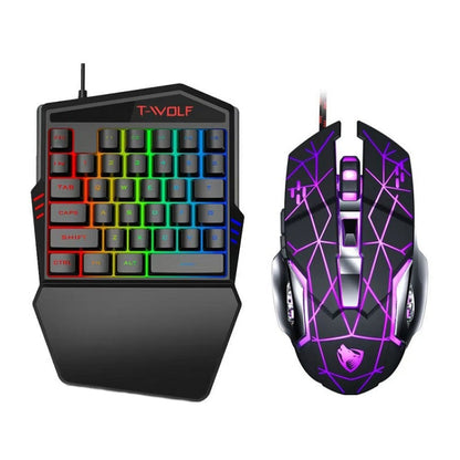 Rynx | T-WOLF Mobile Gaming One-Handed Keyboard, Specification: TF-900 Set