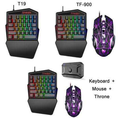 Rynx | T-WOLF Mobile Gaming One-Handed Keyboard, Specification: TF-900 Set