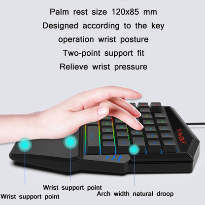 Rynx | T-WOLF Mobile Gaming One-Hand Keyboard, Specification: Keyboard + Mouse + Throne