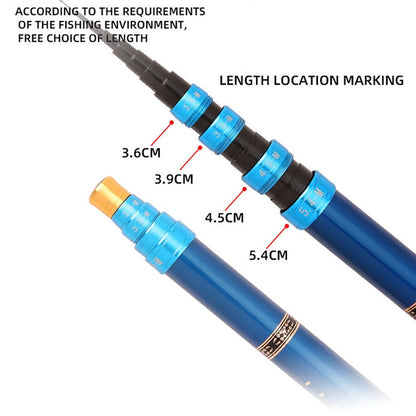 Rynx | Carbon Short Section Fishing Rod Short Section Positioning Handle Rod, Length: 5.4m(Yellow)