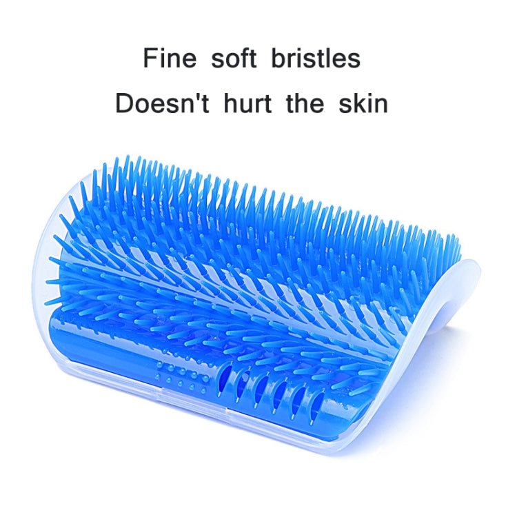 Pet Cat Corner Rubbing Hair Massage Brush (Blue)
