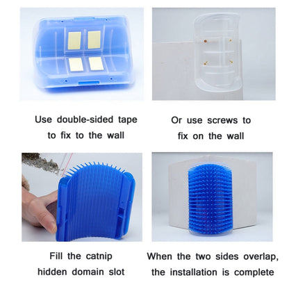 Pet Cat Corner Rubbing Hair Massage Brush (Blue)