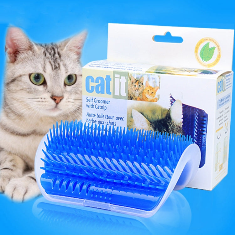 Pet Cat Corner Rubbing Hair Massage Brush (Blue)