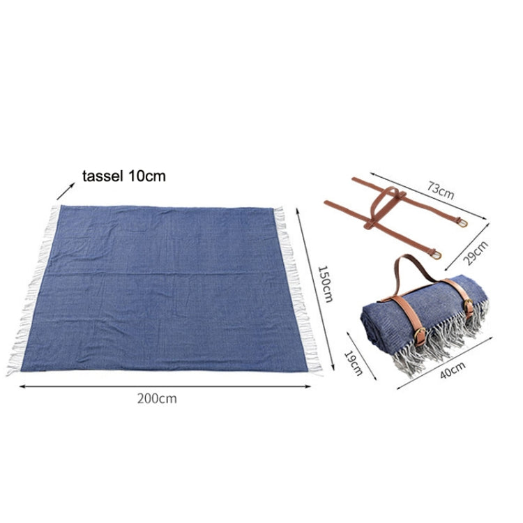 Rynx | FWP Waterproof Thick Tassel Picnic Mat, Size: 200x150cm(Coffee)