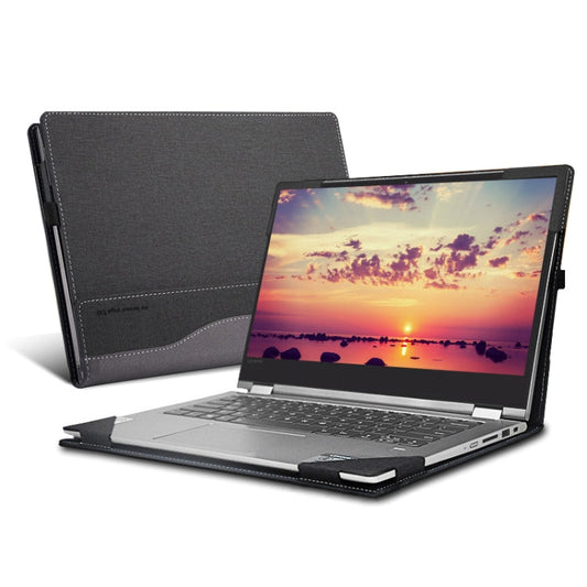 Rynx | Laptop PU Leather Protective Case for Lenovo Yoga 520-14 (Dark Gray)