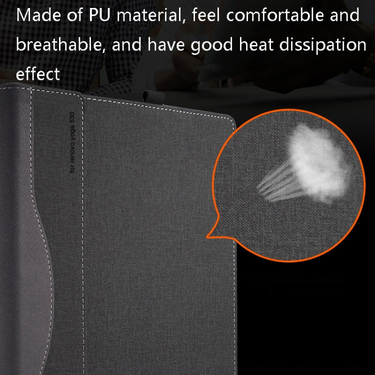 Rynx | Laptop PU Leather Protective Case for Lenovo Yoga 520-14 (Dark Gray)