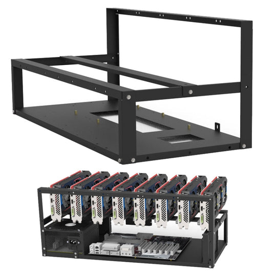 Rynx | GR-8K605 Open Chassis 6 Cards 8 Cards Fixed Mounting (Black)
