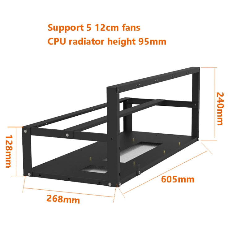 Rynx | GR-8K605 Open Chassis 6 Cards 8 Cards Fixed Mounting (Black)