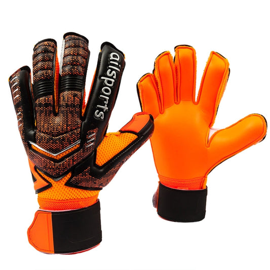 Rynx | Ailsports ST5511 1 Pair Goalkeeper Thicken Latex Fingers Protection Gloves, Size: 8(Orange)