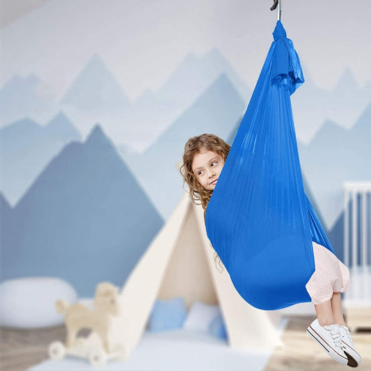 Rynx | Kids Elastic Hammock Indoor Outdoor Swing, Size: 1x2.8m (Dark Blue)