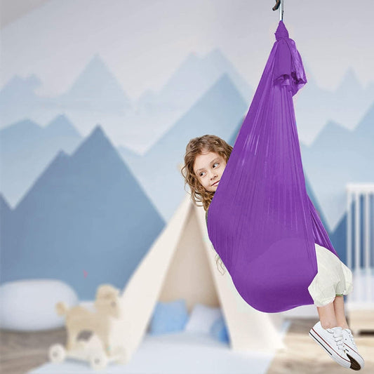 Rynx | Kids Elastic Hammock Indoor Outdoor Swing, Size: 1.5x2.8m (Purple)