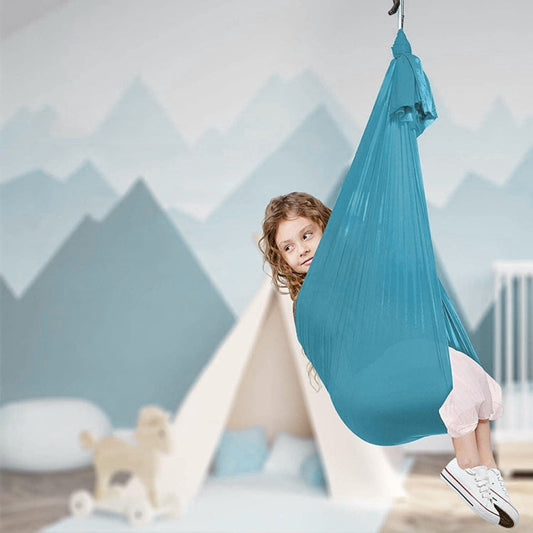 Rynx | Kids Elastic Hammock Indoor Outdoor Swing, Size: 1.5x2.8m (Sky Blue)