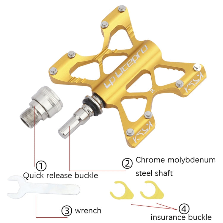 Rynx | LP LitePro K5 Folding Bkie Aluminum Alloy Bearin Pedals(Black)