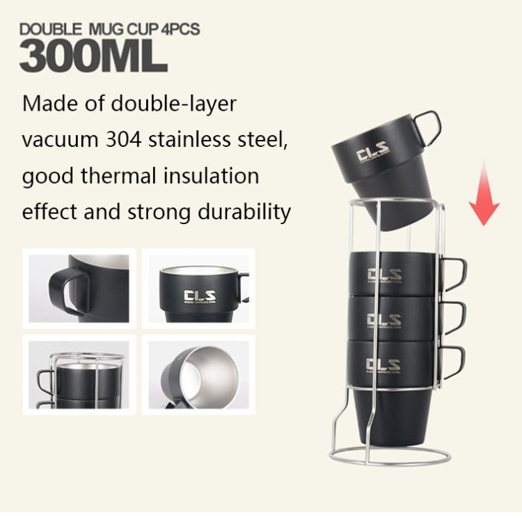 Rynx | CLS 4 in 1 Outdoor 304 Stainless Steel Camping Cup(300ml)