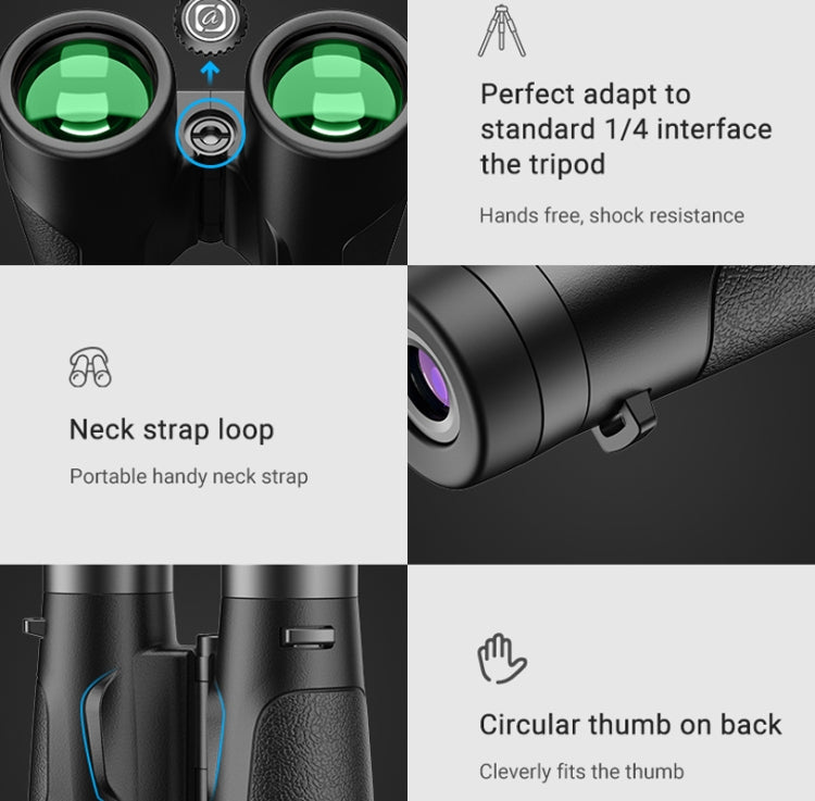 Rynx | APEXEL 10x42 Fixed Focus Binoculars  Autofocus Telescope(Black)