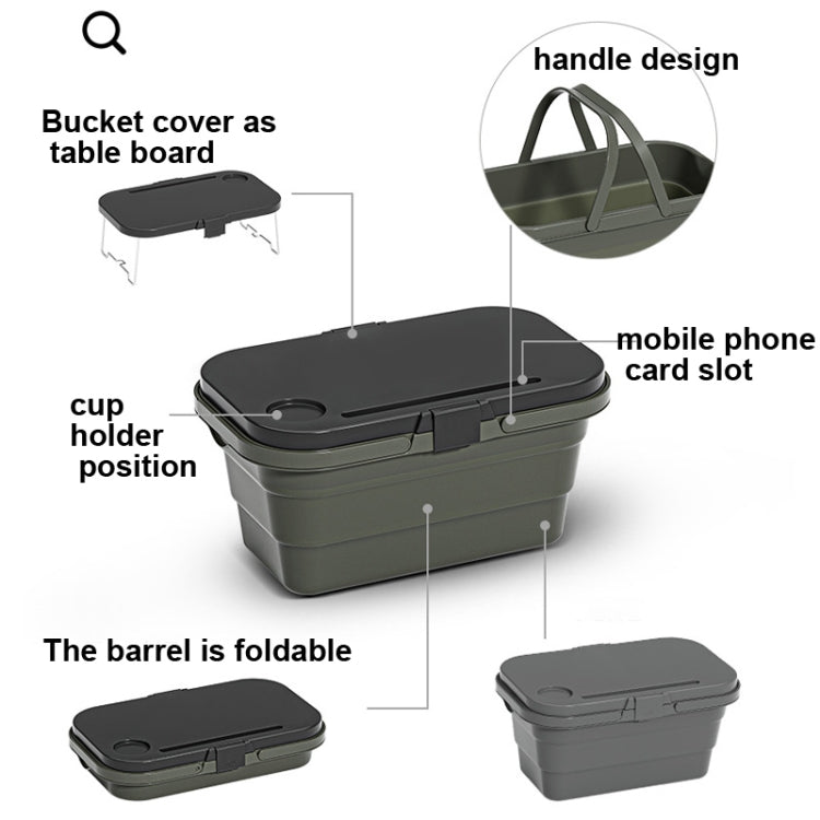 Rynx | Camping Water Carry Basket Picnic Basket Outdoor Folding Box Can Be Used As Table(Random Color)