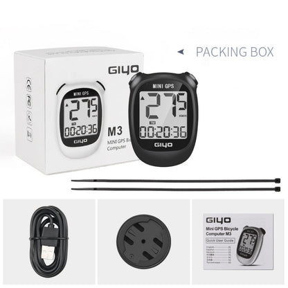 Rynx | GIYO M3 LCD Display Bike GPS Cycling Computer Wireless Road Bicycle Stopwatch Velocimeter(White)