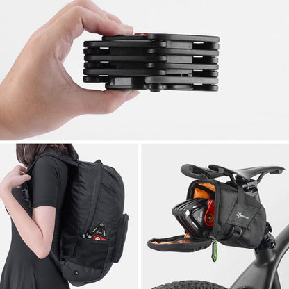Rynx | PAW Foldable Bike Lock Anti-theft Bicycle Lock Heavy Duty Chain Cable Padlock(Black)