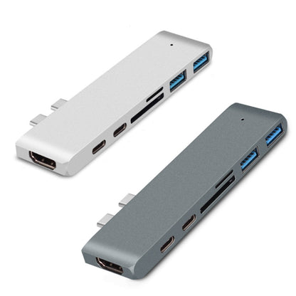 Rynx | 7 In 1 100W USB 3.1 To 20VPD+Card Reader Data+HUB+HDMI 4K Converter(Gray)
