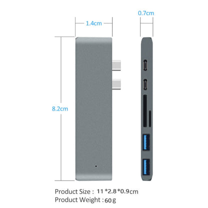 Rynx | 7 In 1 100W USB 3.1 To 20VPD+Card Reader Data+HUB+HDMI 4K Converter(Gray)
